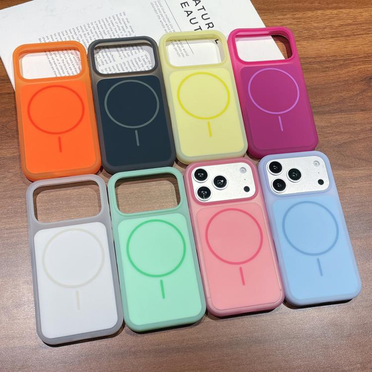 Custodia per telefono magnetica in silicone liquido con effetto pelle di gelato, con cerchi sottili., For iPhone 17 Pro Max, For iPhone 17 Pro