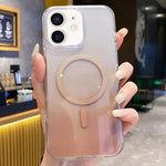 Custodia per telefono MagSafe in PC trasparente con effetto sfumato, For iPhone 12 Pro, For iPhone 11