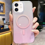 Custodia per telefono MagSafe in PC trasparente con effetto sfumato, For iPhone 12 Pro, For iPhone 11