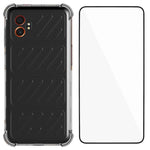 WANLONFENG Custodia per telefono in TPU trasparente antiurto a quattro angoli con pellicola protettiva per lo schermo, For Galaxy XCover7 Pro