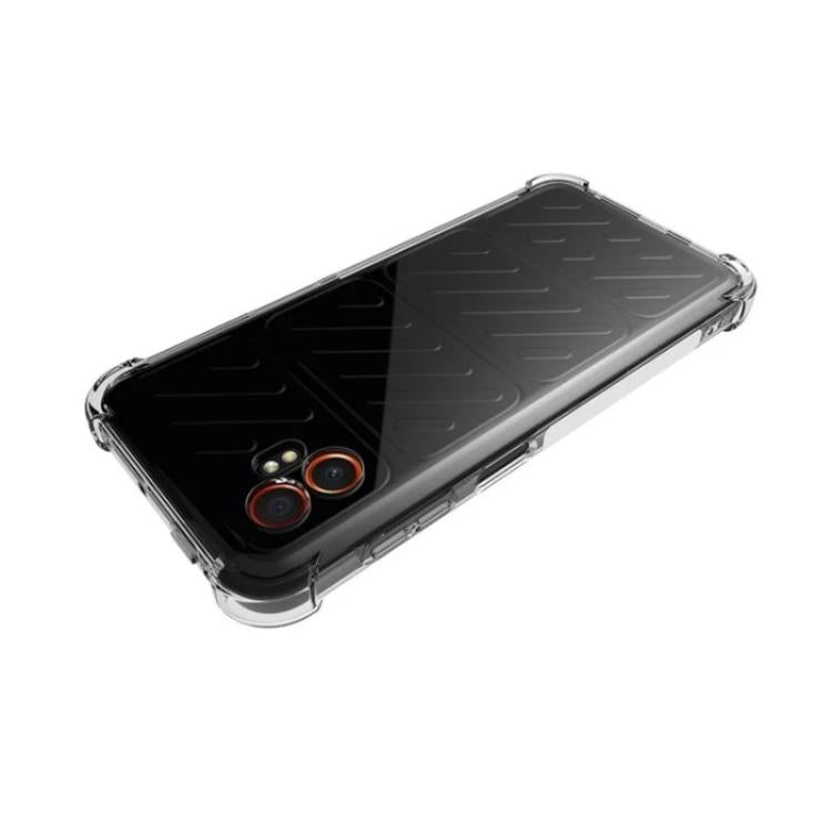 WANLONFENG Custodia per telefono in TPU trasparente antiurto a quattro angoli con pellicola protettiva per lo schermo, For Galaxy XCover7 Pro