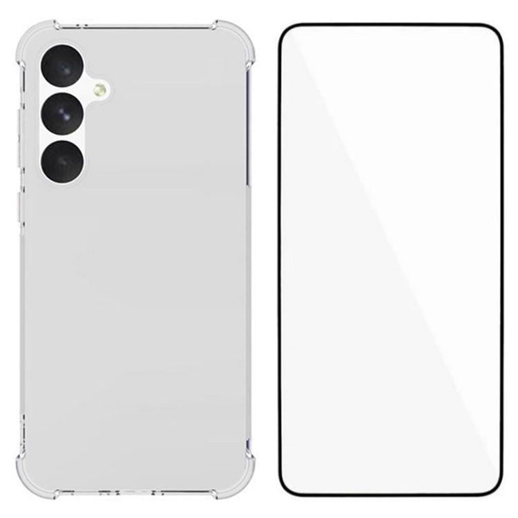 WANLONFENG Custodia per telefono in TPU trasparente antiurto a quattro angoli con pellicola protettiva per lo schermo, For Galaxy A57 5G, For Galaxy A37 5G, For Galaxy A27 5G, For Galaxy A17 5G / 4G, For Galaxy A07 4G, For Galaxy A06 5G, For Galaxy A56...