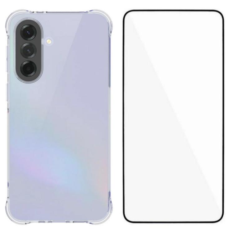 WANLONFENG Custodia per telefono in TPU trasparente antiurto a quattro angoli con pellicola protettiva per lo schermo, For Galaxy A57 5G, For Galaxy A37 5G, For Galaxy A27 5G, For Galaxy A17 5G / 4G, For Galaxy A07 4G, For Galaxy A06 5G, For Galaxy A56...
