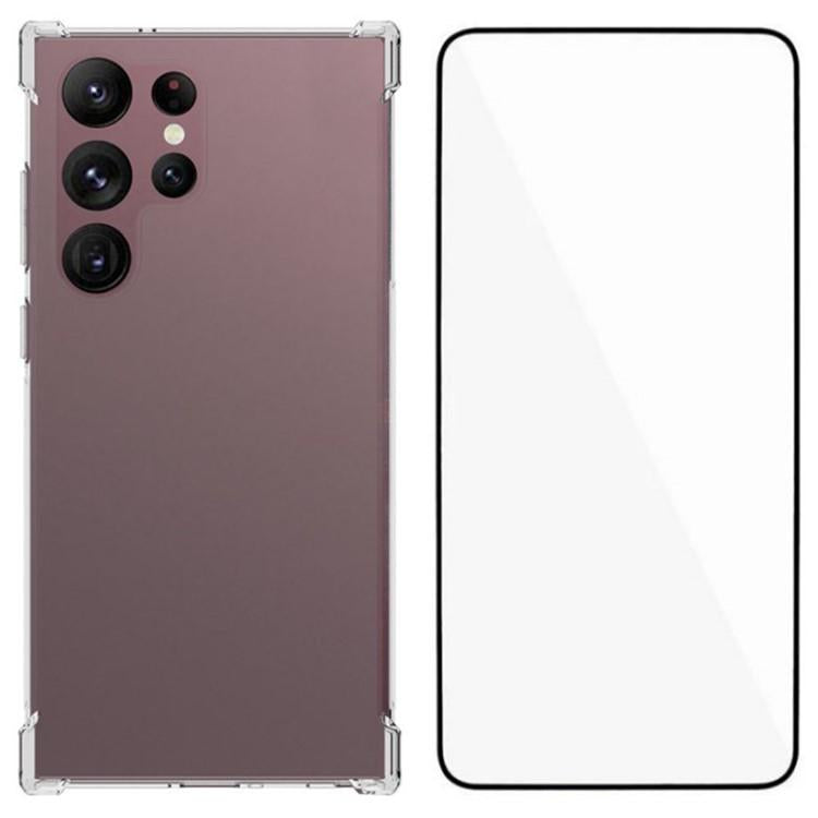 WANLONFENG Custodia per telefono in TPU trasparente antiurto a quattro angoli con pellicola protettiva per lo schermo, For Galaxy S26 FE 5G, For Galaxy S26+ 5G, For Galaxy S26 Ultra 5G, For Galaxy S26 5G, For Galaxy S25 FE 5G, For Galaxy S25 Edge 5G   ...