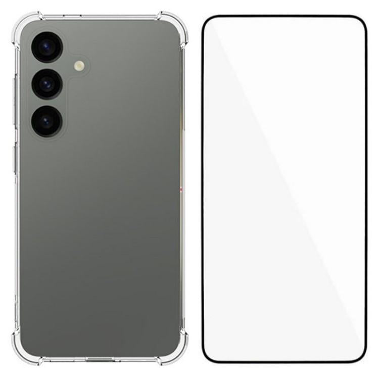 WANLONFENG Custodia per telefono in TPU trasparente antiurto a quattro angoli con pellicola protettiva per lo schermo, For Galaxy S26 FE 5G, For Galaxy S26+ 5G, For Galaxy S26 Ultra 5G, For Galaxy S26 5G, For Galaxy S25 FE 5G, For Galaxy S25 Edge 5G   ...