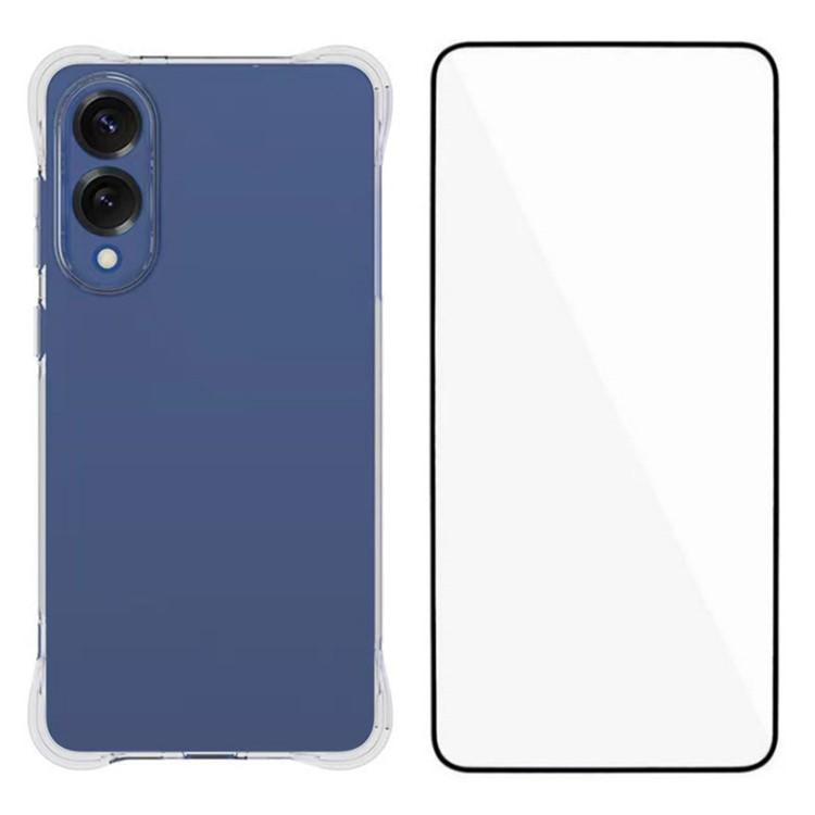 WANLONFENG Custodia per telefono in TPU trasparente antiurto a quattro angoli con pellicola protettiva per lo schermo, For Galaxy S26 FE 5G, For Galaxy S26+ 5G, For Galaxy S26 Ultra 5G, For Galaxy S26 5G, For Galaxy S25 FE 5G, For Galaxy S25 Edge 5G   ...