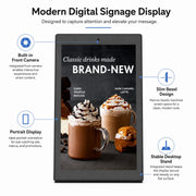 WL1039T Schermo verticale HD touchscreen per segnaletica digitale da 10,1 pollici, 4 GB + 64 GB, Android 14 RK3576S Quad Core, US Plug, EU Plug, UK Plug