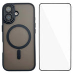 Custodia ibrida PC TPU con vetro per iPhone 16 e 15 Pro Max