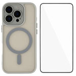 Custodia ibrida PC TPU con vetro per iPhone 16 e 15 Pro Max
