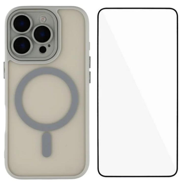Custodia ibrida PC TPU con vetro per iPhone 16 e 15 Pro Max