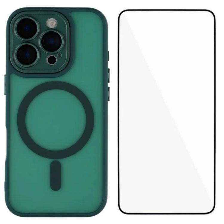 Custodia ibrida PC TPU con vetro temperato per iPhone 14 e 15