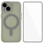 Custodia ibrida PC TPU con vetro temperato per iPhone 14 e 15