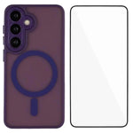 WANLONFENG Custodia per telefono ibrida in PC e TPU con magnete effetto pelle e protezione per lo schermo, For Galaxy S25 FE 5G, For Galaxy S25+ 5G, For Galaxy S25 5G, For Galaxy S25 Ultra 5G