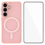 WANLONFENG Custodia per telefono ibrida in PC e TPU con magnete effetto pelle e protezione per lo schermo, For Galaxy S25 FE 5G, For Galaxy S25+ 5G, For Galaxy S25 5G, For Galaxy S25 Ultra 5G