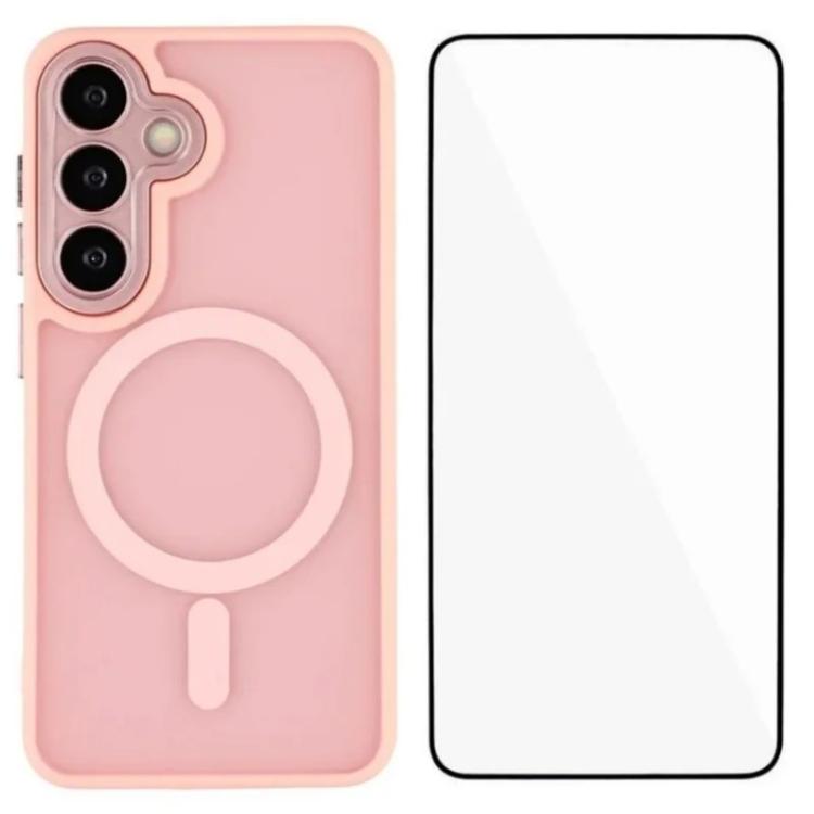 WANLONFENG Custodia per telefono ibrida in PC e TPU con magnete effetto pelle e protezione per lo schermo, For Galaxy S25 FE 5G, For Galaxy S25+ 5G, For Galaxy S25 5G, For Galaxy S25 Ultra 5G