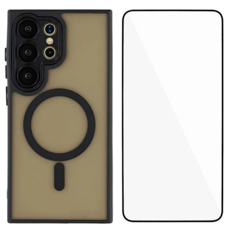 WANLONFENG Custodia per telefono ibrida in PC e TPU con magnete effetto pelle e protezione per lo schermo, For Galaxy S24 FE 5G, For Galaxy S24 Ultra 5G, For Galaxy S24+ 5G, For Galaxy S24 5G