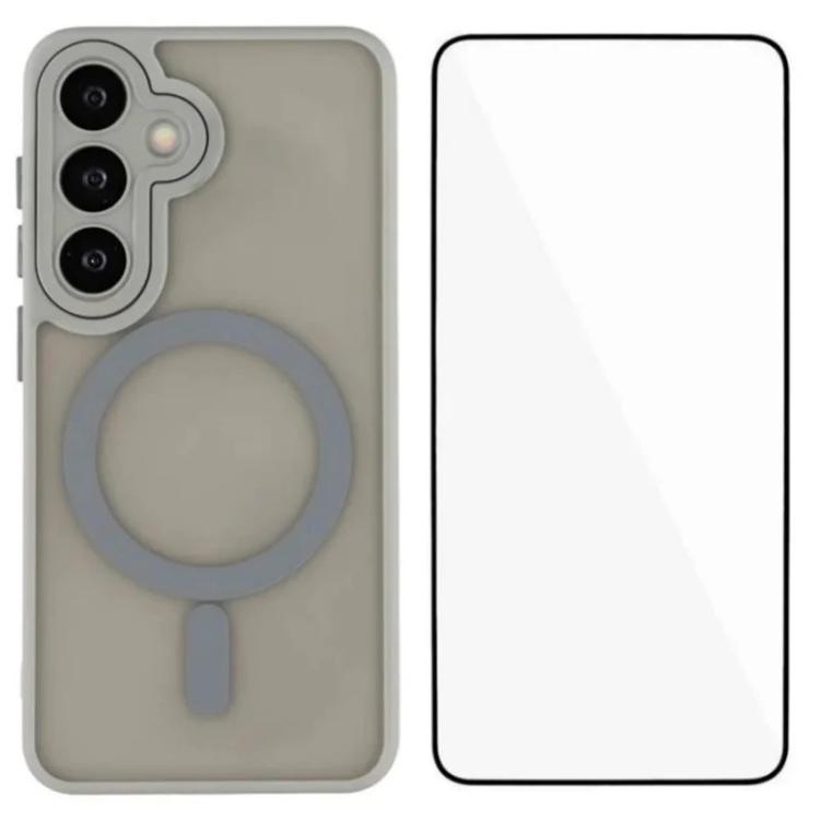 WANLONFENG Custodia per telefono ibrida in PC e TPU con magnete effetto pelle e protezione per lo schermo, For Galaxy S24 FE 5G, For Galaxy S24 Ultra 5G, For Galaxy S24+ 5G, For Galaxy S24 5G