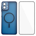 WANLONFENG Custodia per telefono ibrida in PC e TPU con magnete effetto pelle e protezione per lo schermo, For Galaxy A57 5G, For Galaxy A37 5G, For Galaxy A17 5G / 4G, For Galaxy A07 4G