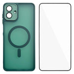WANLONFENG Custodia per telefono ibrida in PC e TPU con magnete effetto pelle e protezione per lo schermo, For Galaxy A57 5G, For Galaxy A37 5G, For Galaxy A17 5G / 4G, For Galaxy A07 4G
