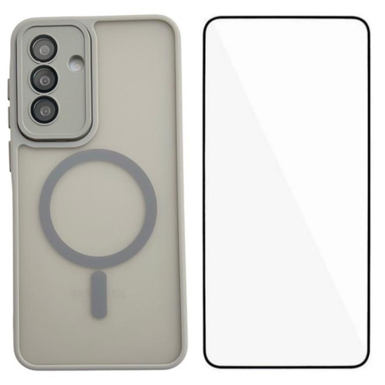 WANLONFENG Custodia per telefono ibrida in PC e TPU con magnete effetto pelle e protezione per lo schermo, For Galaxy A15 5G / 4G, For Galaxy A55 5G, For Galaxy A35 5G