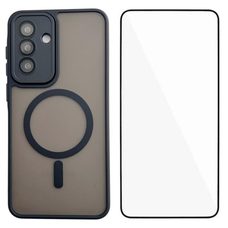 WANLONFENG Custodia per telefono ibrida in PC e TPU con magnete effetto pelle e protezione per lo schermo, For Galaxy A57 5G, For Galaxy A37 5G, For Galaxy A17 5G / 4G, For Galaxy A07 4G