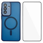 WANLONFENG Custodia per telefono ibrida in PC e TPU con magnete effetto pelle e protezione per lo schermo, For Galaxy A15 5G / 4G, For Galaxy A55 5G, For Galaxy A35 5G