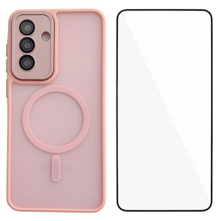 WANLONFENG Custodia per telefono ibrida in PC e TPU con magnete effetto pelle e protezione per lo schermo, For Galaxy A15 5G / 4G, For Galaxy A55 5G, For Galaxy A35 5G