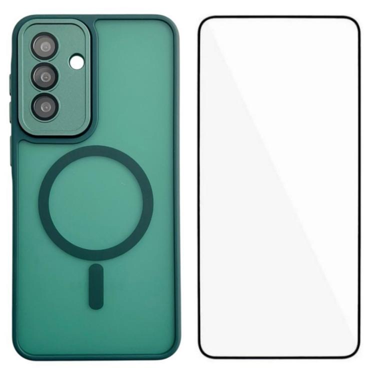 WANLONFENG Custodia per telefono ibrida in PC e TPU con magnete effetto pelle e protezione per lo schermo, For Galaxy A15 5G / 4G, For Galaxy A55 5G, For Galaxy A35 5G