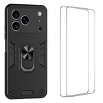 Custodia per telefono antiurto WANLONFENG con supporto integrato e 2 pellicole protettive per lo schermo., For iPhone 17 Pro Max, For iPhone 17 Pro, For iPhone 17, For iPhone Air, For iPhone 16 Pro Max, For iPhone 16 Pro, For iPhone 16                 ...