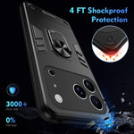Custodia per telefono antiurto WANLONFENG con supporto integrato e 2 pellicole protettive per lo schermo., For iPhone 17 Pro Max, For iPhone 17 Pro, For iPhone 17, For iPhone Air, For iPhone 16 Pro Max, For iPhone 16 Pro, For iPhone 16                 ...