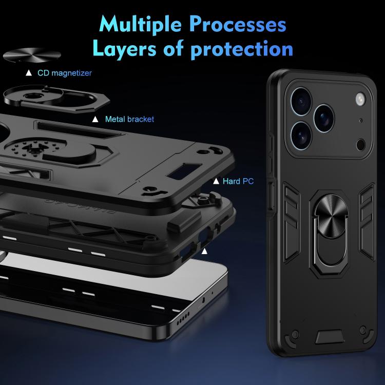 Custodia per telefono antiurto WANLONFENG con supporto integrato e 2 pellicole protettive per lo schermo., For iPhone 17 Pro Max, For iPhone 17 Pro, For iPhone 17, For iPhone Air, For iPhone 16 Pro Max, For iPhone 16 Pro, For iPhone 16                 ...