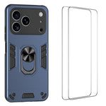 Custodia per telefono antiurto WANLONFENG con supporto integrato e 2 pellicole protettive per lo schermo., For iPhone 17 Pro Max, For iPhone 17 Pro, For iPhone 17, For iPhone Air, For iPhone 16 Pro Max, For iPhone 16 Pro, For iPhone 16                 ...