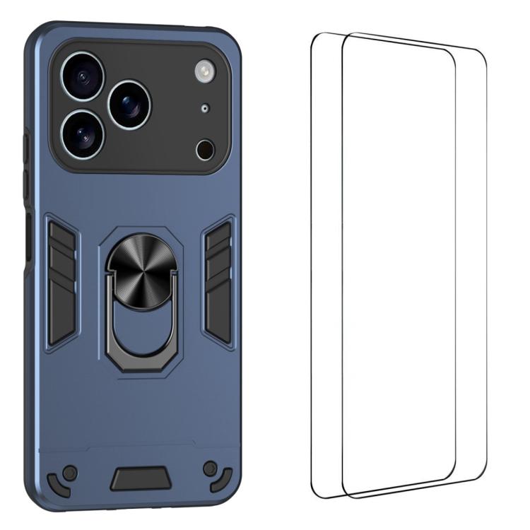 Custodia per telefono antiurto WANLONFENG con supporto integrato e 2 pellicole protettive per lo schermo., For iPhone 17 Pro Max, For iPhone 17 Pro, For iPhone 17, For iPhone Air, For iPhone 16 Pro Max, For iPhone 16 Pro, For iPhone 16                 ...