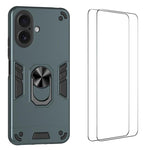 Custodia per telefono antiurto WANLONFENG con supporto integrato e 2 pellicole protettive per lo schermo., For iPhone 17 Pro Max, For iPhone 17 Pro, For iPhone 17, For iPhone Air, For iPhone 16 Pro Max, For iPhone 16 Pro, For iPhone 16                 ...