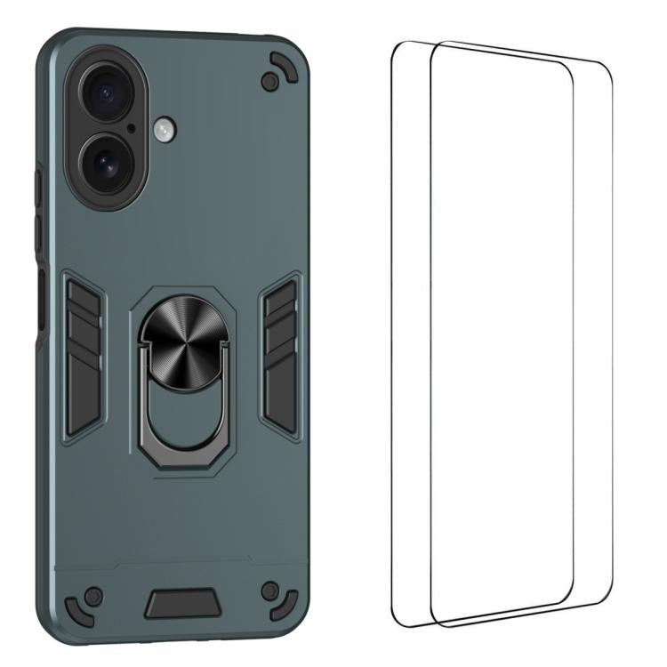 Custodia per telefono antiurto WANLONFENG con supporto integrato e 2 pellicole protettive per lo schermo., For iPhone 17 Pro Max, For iPhone 17 Pro, For iPhone 17, For iPhone Air, For iPhone 16 Pro Max, For iPhone 16 Pro, For iPhone 16                 ...