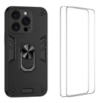 Custodia per telefono antiurto WANLONFENG con supporto integrato e 2 pellicole protettive per lo schermo., For iPhone 17 Pro Max, For iPhone 17 Pro, For iPhone 17, For iPhone Air, For iPhone 16 Pro Max, For iPhone 16 Pro, For iPhone 16                 ...