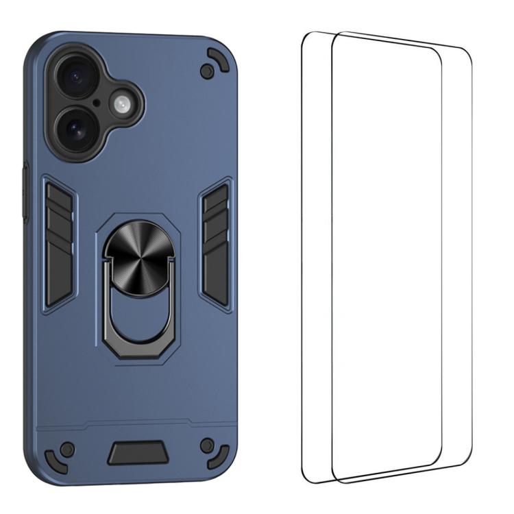 Custodia per telefono antiurto WANLONFENG con supporto integrato e 2 pellicole protettive per lo schermo., For iPhone 17 Pro Max, For iPhone 17 Pro, For iPhone 17, For iPhone Air, For iPhone 16 Pro Max, For iPhone 16 Pro, For iPhone 16                 ...