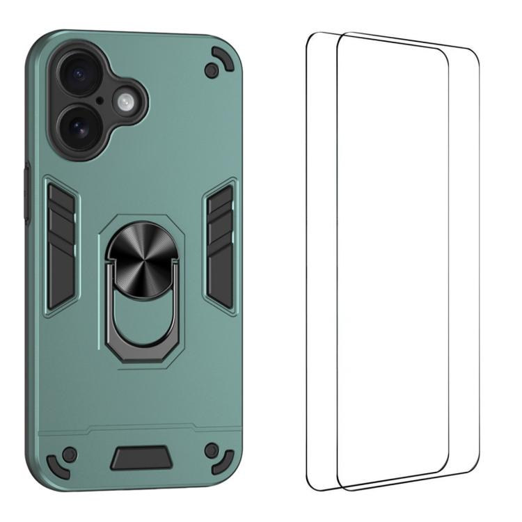 Custodia per telefono antiurto WANLONFENG con supporto integrato e 2 pellicole protettive per lo schermo., For iPhone 17 Pro Max, For iPhone 17 Pro, For iPhone 17, For iPhone Air, For iPhone 16 Pro Max, For iPhone 16 Pro, For iPhone 16                 ...