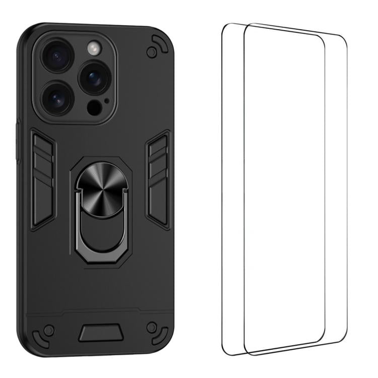 Custodia per telefono antiurto WANLONFENG con supporto integrato e 2 pellicole protettive per lo schermo., For iPhone 17 Pro Max, For iPhone 17 Pro, For iPhone 17, For iPhone Air, For iPhone 16 Pro Max, For iPhone 16 Pro, For iPhone 16                 ...