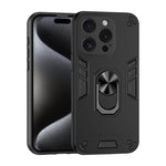 Custodia per telefono antiurto WANLONFENG con supporto integrato e 2 pellicole protettive per lo schermo., For iPhone 15 Pro, For iPhone 15