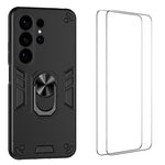 Custodia per telefono antiurto WANLONFENG con supporto integrato e 2 pellicole protettive per lo schermo., For Galaxy S26 Ultra 5G, For Galaxy S25 Ultra 5G, For Galaxy S26 5G, For Galaxy S25 FE 5G, For Galaxy S25+ 5G, For Galaxy S25 Edge 5G            ...