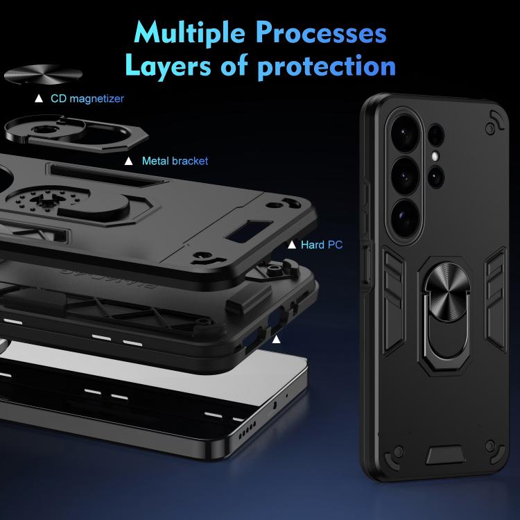 Custodia per telefono antiurto WANLONFENG con supporto integrato e 2 pellicole protettive per lo schermo., For Galaxy S26 Ultra 5G, For Galaxy S25 Ultra 5G, For Galaxy S26 5G, For Galaxy S25 FE 5G, For Galaxy S25+ 5G, For Galaxy S25 Edge 5G            ...