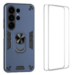 Custodia per telefono antiurto WANLONFENG con supporto integrato e 2 pellicole protettive per lo schermo., For Galaxy S26 Ultra 5G, For Galaxy S25 Ultra 5G, For Galaxy S26 5G, For Galaxy S25 FE 5G, For Galaxy S25+ 5G, For Galaxy S25 Edge 5G            ...