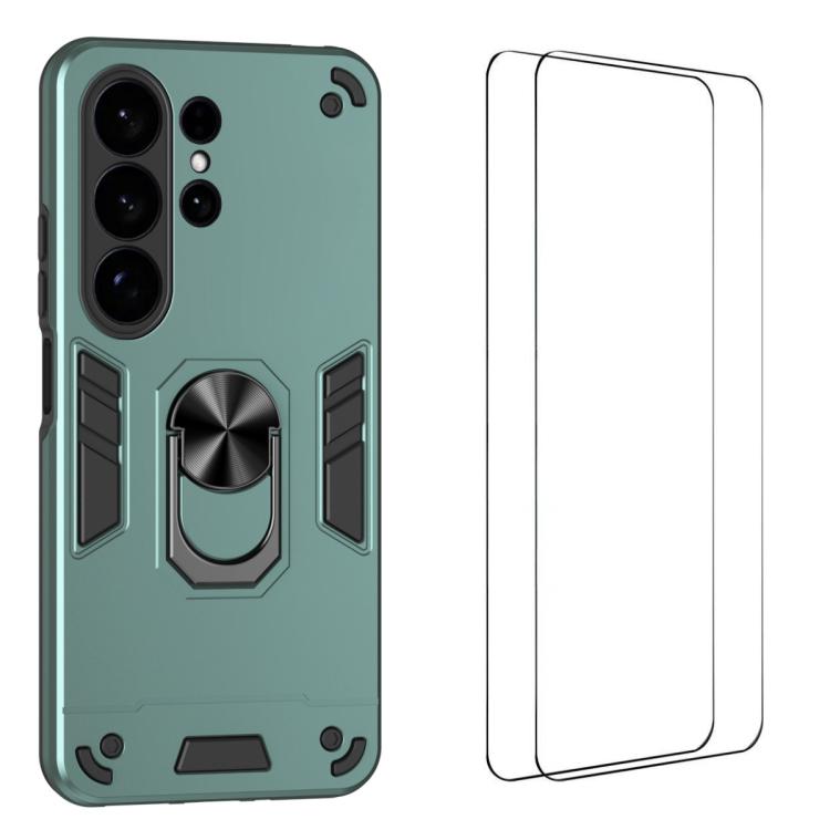 Custodia per telefono antiurto WANLONFENG con supporto integrato e 2 pellicole protettive per lo schermo., For Galaxy S26 Ultra 5G, For Galaxy S25 Ultra 5G, For Galaxy S26 5G, For Galaxy S25 FE 5G, For Galaxy S25+ 5G, For Galaxy S25 Edge 5G            ...