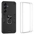 Custodia per telefono antiurto WANLONFENG con supporto integrato e 2 pellicole protettive per lo schermo., For Galaxy S26 Ultra 5G, For Galaxy S25 Ultra 5G, For Galaxy S26 5G, For Galaxy S25 FE 5G, For Galaxy S25+ 5G, For Galaxy S25 Edge 5G            ...