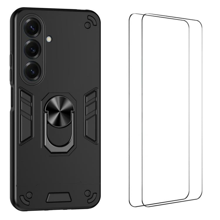 Custodia per telefono antiurto WANLONFENG con supporto integrato e 2 pellicole protettive per lo schermo., For Galaxy S26 Ultra 5G, For Galaxy S25 Ultra 5G, For Galaxy S26 5G, For Galaxy S25 FE 5G, For Galaxy S25+ 5G, For Galaxy S25 Edge 5G            ...