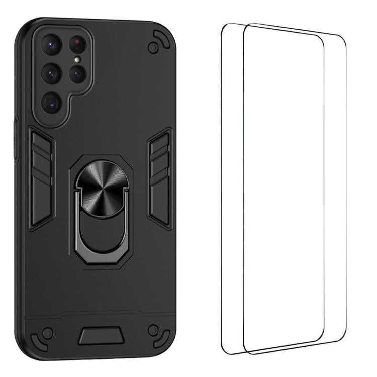 Custodia per telefono antiurto WANLONFENG con supporto integrato e 2 pellicole protettive per lo schermo., For Galaxy S26 Ultra 5G, For Galaxy S25 Ultra 5G, For Galaxy S26 5G, For Galaxy S25 FE 5G, For Galaxy S25+ 5G, For Galaxy S25 Edge 5G            ...
