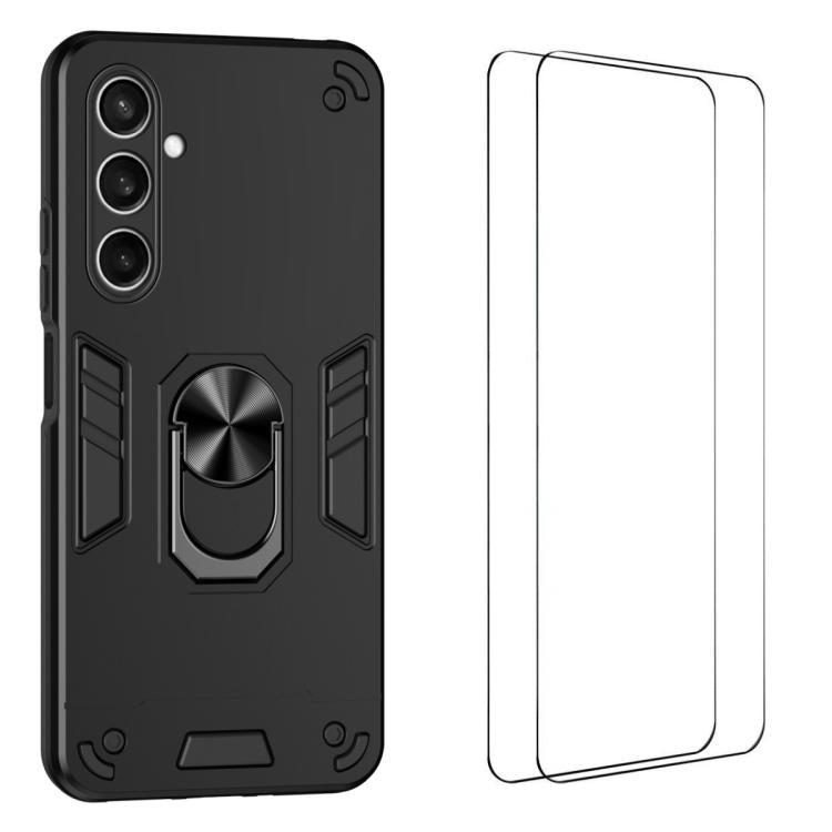 Custodia per telefono antiurto WANLONFENG con supporto integrato e 2 pellicole protettive per lo schermo., For Galaxy S26 Ultra 5G, For Galaxy S25 Ultra 5G, For Galaxy S26 5G, For Galaxy S25 FE 5G, For Galaxy S25+ 5G, For Galaxy S25 Edge 5G            ...