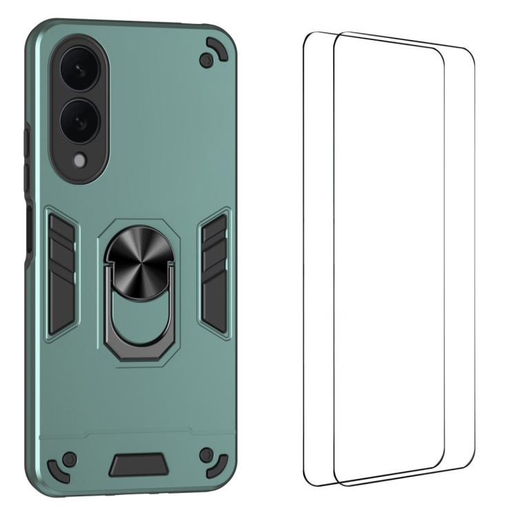 Custodia per telefono antiurto WANLONFENG con supporto integrato e 2 pellicole protettive per lo schermo., For Galaxy S26 Ultra 5G, For Galaxy S25 Ultra 5G, For Galaxy S26 5G, For Galaxy S25 FE 5G, For Galaxy S25+ 5G, For Galaxy S25 Edge 5G            ...