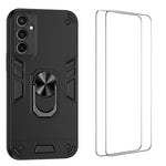 Custodia per telefono antiurto WANLONFENG con supporto integrato e 2 pellicole protettive per lo schermo., For Galaxy S26 Ultra 5G, For Galaxy S25 Ultra 5G, For Galaxy S26 5G, For Galaxy S25 FE 5G, For Galaxy S25+ 5G, For Galaxy S25 Edge 5G            ...